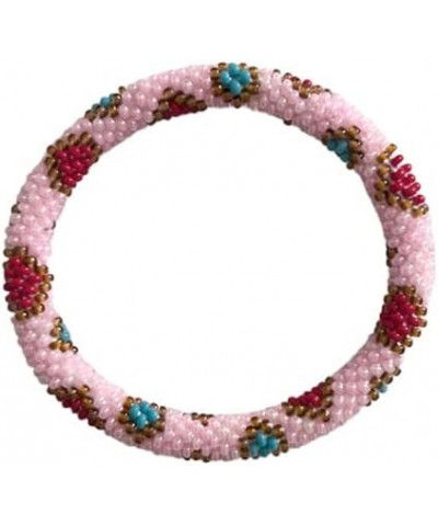 Crochet Glass Seed Bead Nepal Boho Bracelet - Pink Pink Style 7 7.5 inches $8.27 Bracelets