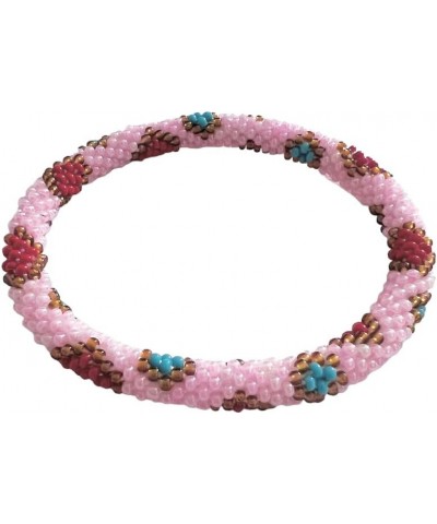 Crochet Glass Seed Bead Nepal Boho Bracelet - Pink Pink Style 7 7.5 inches $8.27 Bracelets