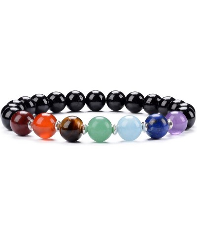 Chakra Stretch Bracelet | Genuine Natural 8mm Gemstones Beads, Sterling Silver Spacers | Men/Women | Small, Medium, Large Siz...