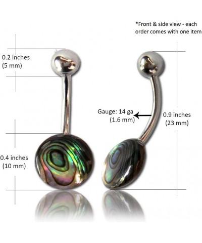 Organic Shell Belly Button Ring Piercing for Women - Navel Belly Button Rings with Surgical Steel - with Abalone, Mother of P...