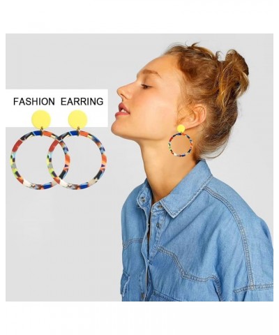 Acrylic Earrings for Women Multicolor Resin Earrings for Girl Statement Dangles Drop Earrings EH-Ntyle 27 $8.39 Earrings