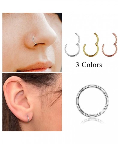 Nose Rings for Men Women Surgical Stainless Steel Body Piercing jewelry Tiny Wrap Hoop Hinged 18G 20G Lip Earring Nostril Nos...