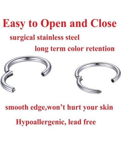 Nose Rings for Men Women Surgical Stainless Steel Body Piercing jewelry Tiny Wrap Hoop Hinged 18G 20G Lip Earring Nostril Nos...