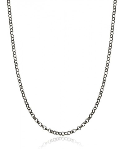 Oxidized Black Sterling Silver 1.2mm Rolo or Rollo Chain Necklace - 16, 18, 20, 24 16.0 Inches $10.92 Necklaces