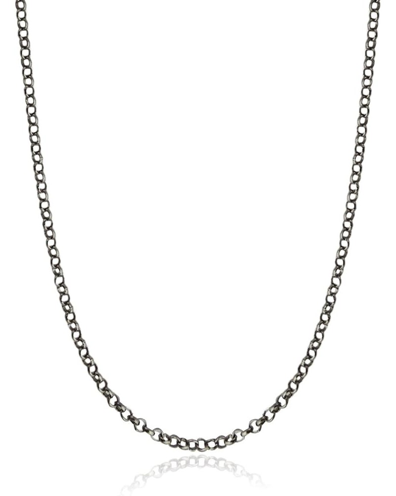 Oxidized Black Sterling Silver 1.2mm Rolo or Rollo Chain Necklace - 16, 18, 20, 24 16.0 Inches $10.92 Necklaces