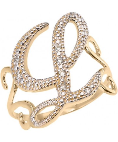 10k Yellow Gold Modern Cursive L Diamond $68.25 Rings