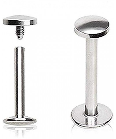 316L Internally Threaded Labret with Round Flat Disc 14GA, Length: 3/8", Ball Size: 4mm $9.00 Body Jewelry