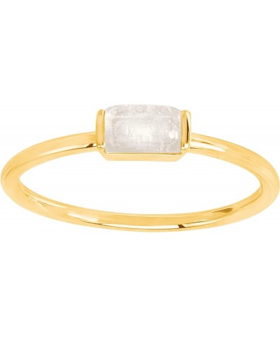 Baguette-Cut Birthstone Ring in 1K Gold Moonstone $14.49 Rings