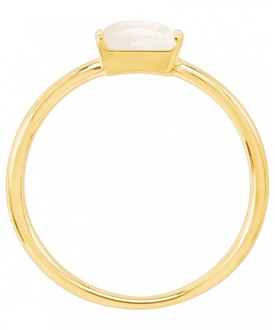 Baguette-Cut Birthstone Ring in 1K Gold Moonstone $14.49 Rings