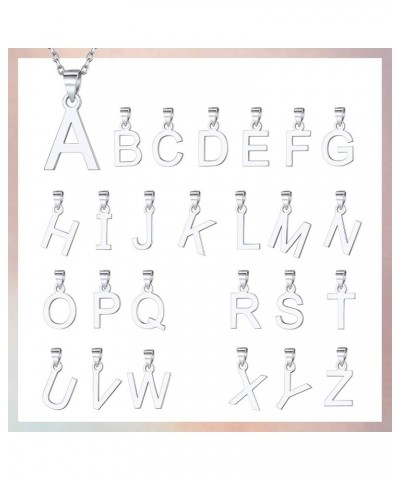 Initial Necklace 925 Sterling Silver Dainty Small Letter Pendant Personalized 26 Alphabet Necklace for Women, 18 Inch Chain (...