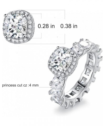 Two-in-One Wedding Engagement Rings,18K White Gold Plated Cubic Zirconia Eternity Bridal Rings for Women A - Halo Style $13.0...