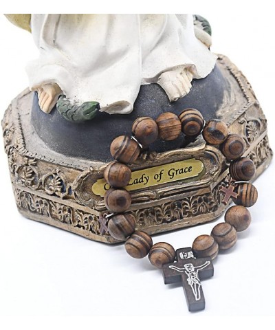 Fashion Religious 10MM Wooden Beads Cross Bracelet for Men Women Faith Prayer Handmade Catholic Jewelry brown $6.48 Bracelets