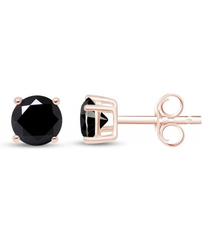 1/2 CT Black Diamond Stud Earrings 10k Gold (0.50cttw) Rose Gold $53.55 Earrings