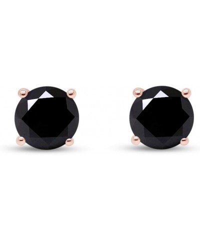 1/2 CT Black Diamond Stud Earrings 10k Gold (0.50cttw) Rose Gold $53.55 Earrings