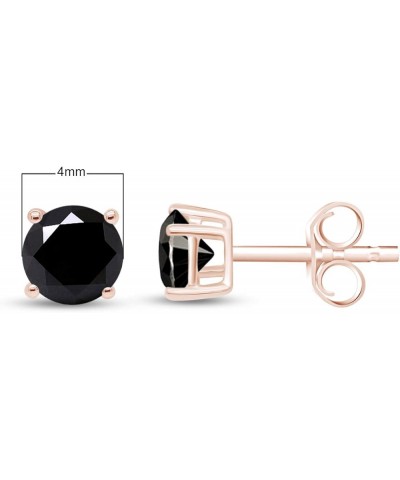 1/2 CT Black Diamond Stud Earrings 10k Gold (0.50cttw) Rose Gold $53.55 Earrings