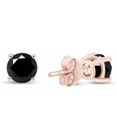 1/2 CT Black Diamond Stud Earrings 10k Gold (0.50cttw) Rose Gold $53.55 Earrings