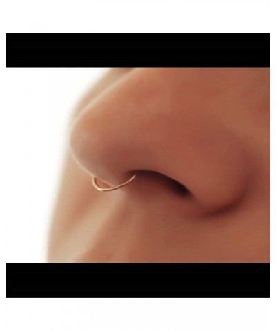 Fake Piercings Nose Ring Hoop 8mm, Nose Piercing Hoop Stainless Steel Non Piercing Nose Rings Hoop Jewelry $3.33 Body Jewelry