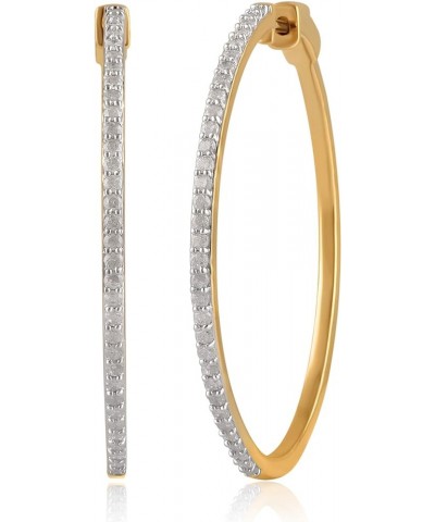 0.10 to 1.00 Carat,14K Solid Gold Plated Over Sterling Silver Round Cut Diamond Hoop Earring (K-L, I3)by |Fine Jewelry for Wo...