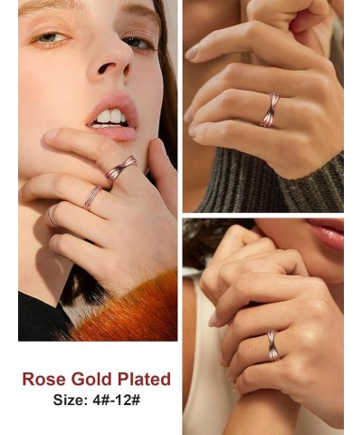 14K Gold Plated Interlocked Rolling Fidget Ring for Anxiety for Women and Men, Stainless Steel/Tricolor/Rainbow/Rose Gold/Bla...