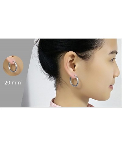 Men Women Silver/Black/Gold Earrings Set,Circle Mens Women Earring Stainless Steel Gold-2.5x16MM $11.69 Earrings