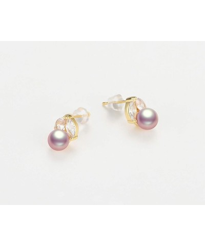 Pearl Stud Earrings for Women Pearl Ear Studs Freshwater Cultured Hypoallergenic Pearl Jewelry Gift for Girls Purple Pearl St...