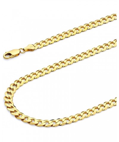 14K Solid Gold Beveled Cuban Link Curb Chains (Select Options) 26 Inches Yellow Gold $527.67 Necklaces