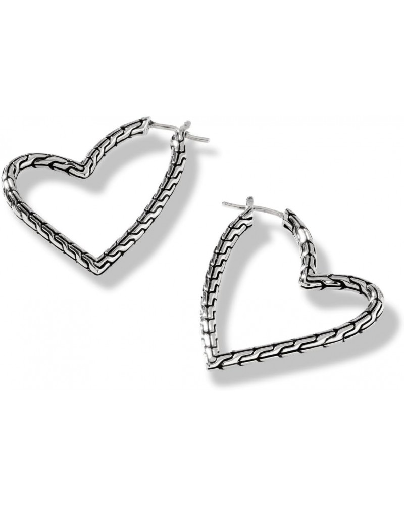 Classic Chain Manah Silver Hoop Earrings (Length 39.5mm) $159.60 Earrings