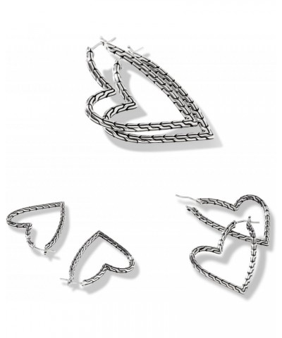 Classic Chain Manah Silver Hoop Earrings (Length 39.5mm) $159.60 Earrings