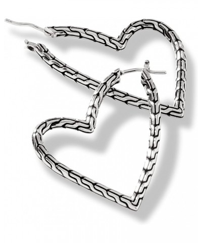 Classic Chain Manah Silver Hoop Earrings (Length 39.5mm) $159.60 Earrings