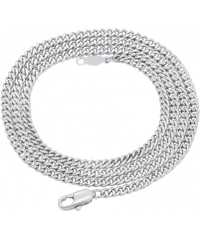 3mm Polished Rhodium Plated Flat Cuban Link Curb Chain Necklace + Gift Box 30.0 Inches $22.00 Necklaces