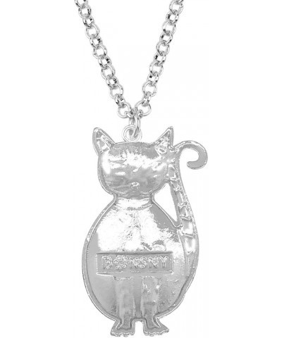 Enamel Alloy Cat Necklace Kitten Pendant Novelty Pets Jewelry Gifts for Women Girls Charms Beige $9.59 Necklaces