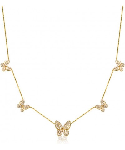 Butterfly Necklace Dainty Charm Choker Pendant Necklace for Women Girls Jewelry Birthday Gifts Gold38 $8.37 Necklaces