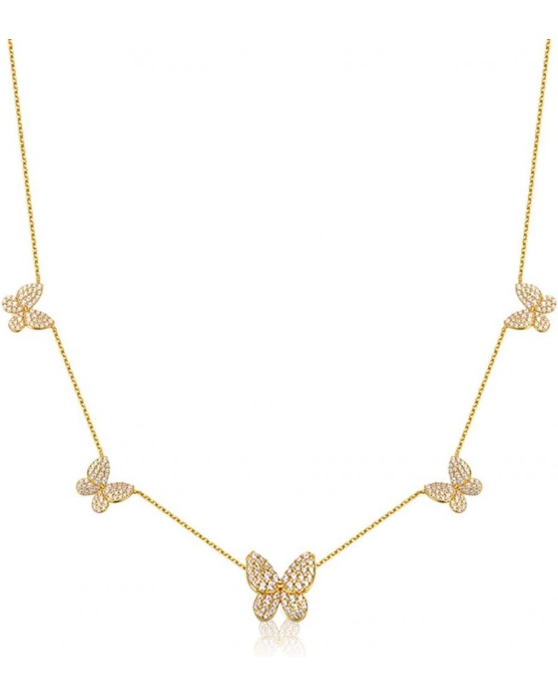 Butterfly Necklace Dainty Charm Choker Pendant Necklace for Women Girls Jewelry Birthday Gifts Gold38 $8.37 Necklaces