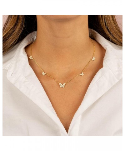 Butterfly Necklace Dainty Charm Choker Pendant Necklace for Women Girls Jewelry Birthday Gifts Gold38 $8.37 Necklaces