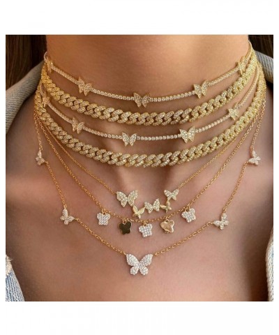 Butterfly Necklace Dainty Charm Choker Pendant Necklace for Women Girls Jewelry Birthday Gifts Gold38 $8.37 Necklaces