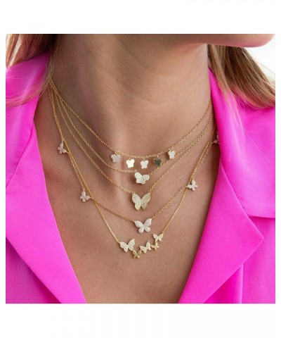 Butterfly Necklace Dainty Charm Choker Pendant Necklace for Women Girls Jewelry Birthday Gifts Gold38 $8.37 Necklaces