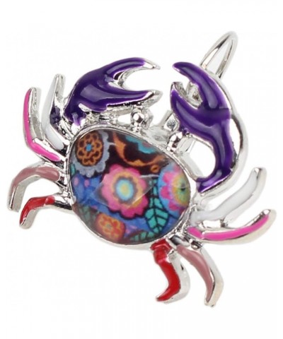 Unique Enamel Cute Crab Earrings French Clip Crab Earrings Jewelry Charms Gifts for Women Teens Girls Purple $6.62 Earrings