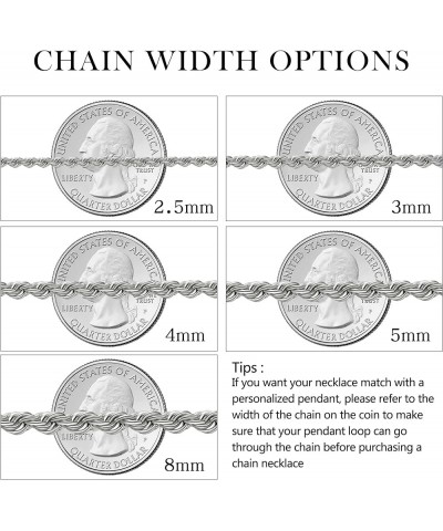 Twist Chain Necklace - Stainless Steel Rope Jewelry for Men & Women 32 Inches 2.5mm Wide $9.71 Necklaces