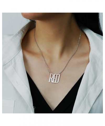 Album Song Title Necklace for Women, TS Inspired Necklace for Music Lover, Singer Fans Gifts Necklace Silver RED $8.24 Necklaces