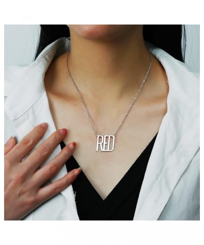 Album Song Title Necklace for Women, TS Inspired Necklace for Music Lover, Singer Fans Gifts Necklace Silver RED $8.24 Necklaces