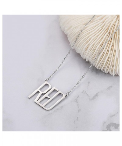 Album Song Title Necklace for Women, TS Inspired Necklace for Music Lover, Singer Fans Gifts Necklace Silver RED $8.24 Necklaces