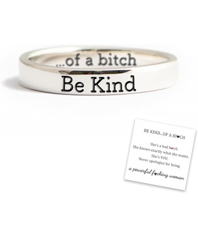 Be Kind...of a Bi*ch Ring, Be Kind Stainless Steel Engraved Ring, Inspirational Motivational Personalized Band Ring, Sisters ...