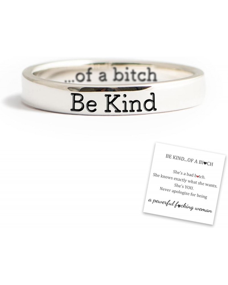 Be Kind...of a Bi*ch Ring, Be Kind Stainless Steel Engraved Ring, Inspirational Motivational Personalized Band Ring, Sisters ...