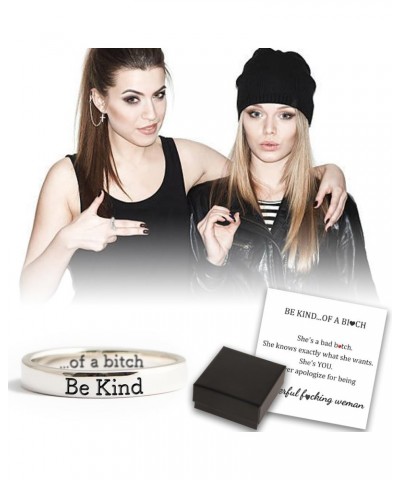 Be Kind...of a Bi*ch Ring, Be Kind Stainless Steel Engraved Ring, Inspirational Motivational Personalized Band Ring, Sisters ...