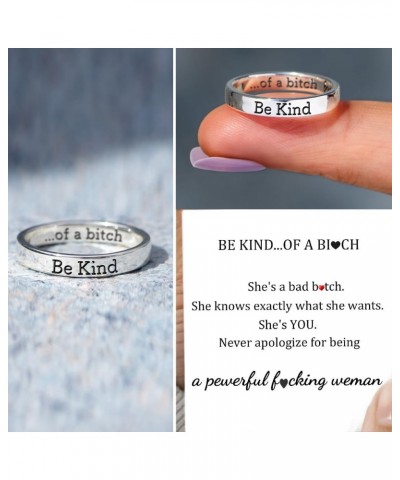 Be Kind...of a Bi*ch Ring, Be Kind Stainless Steel Engraved Ring, Inspirational Motivational Personalized Band Ring, Sisters ...