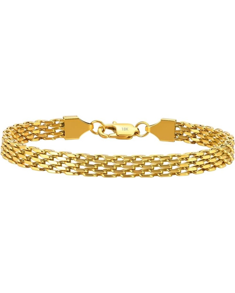 14k Gold Solid Mesh Bracelet With Adjustable Winding Chain, Popcorn, High-End Jewelry, Ladies' Gift… 7.5 Inches 18k gold $74....