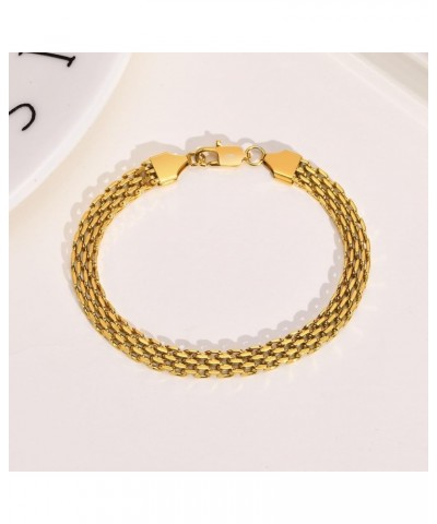 14k Gold Solid Mesh Bracelet With Adjustable Winding Chain, Popcorn, High-End Jewelry, Ladies' Gift… 7.5 Inches 18k gold $74....