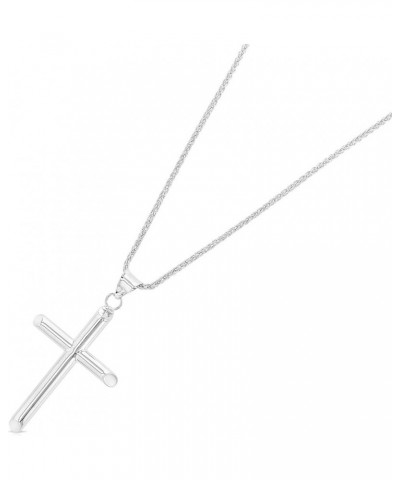 14K White Gold Classic Cross Charm Pendant with 1.1mm Wheat Chain Necklace 22.0 Inches $113.62 Necklaces