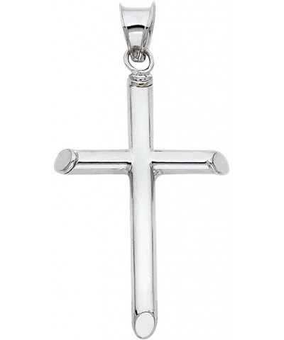 14K White Gold Classic Cross Charm Pendant with 1.1mm Wheat Chain Necklace 22.0 Inches $113.62 Necklaces