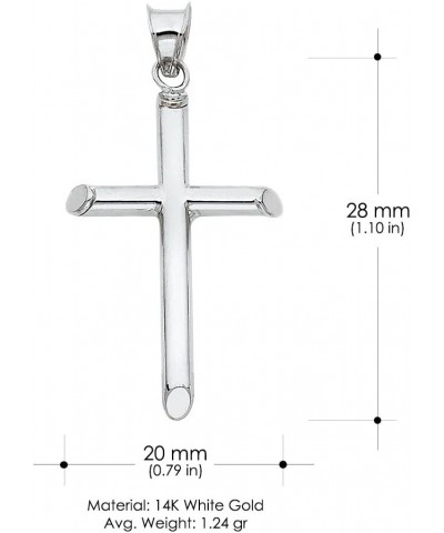 14K White Gold Classic Cross Charm Pendant with 1.1mm Wheat Chain Necklace 22.0 Inches $113.62 Necklaces